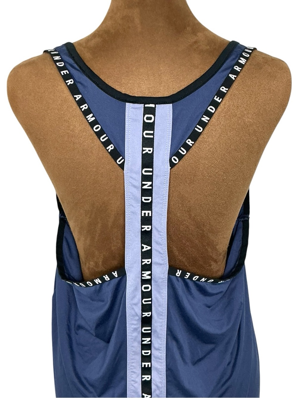 Under Armour Open Back Logo Strap Athletic Tank Top Blue Women's Large - Picture 5 of 11